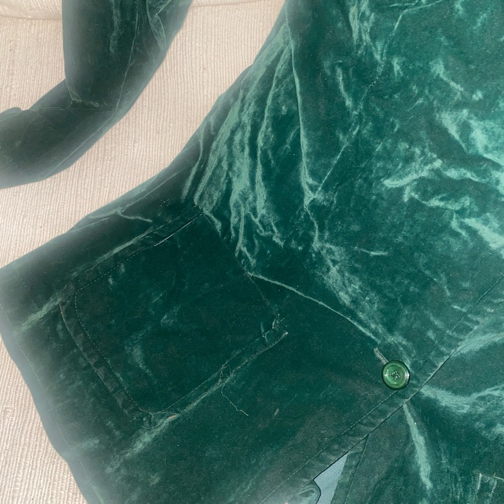 *Vintage Lane Bryant - 60’s:70’s Dark Green Velvet Blazer- plus size - Picture 7 of 11